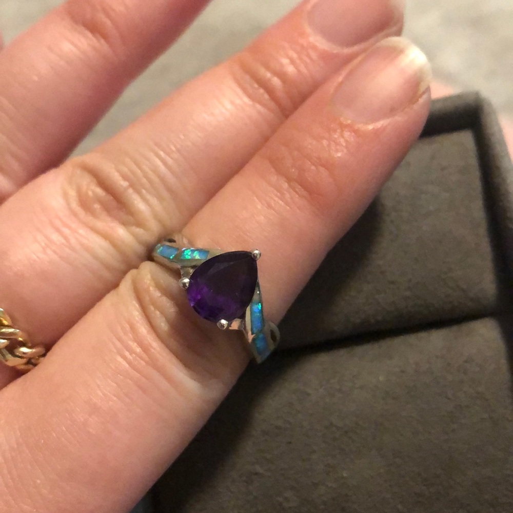 Amethyst And Opal Ring - image 1